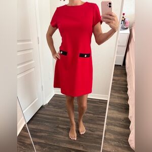 Tommy Hilfiger Red Mini Dress with Button Details